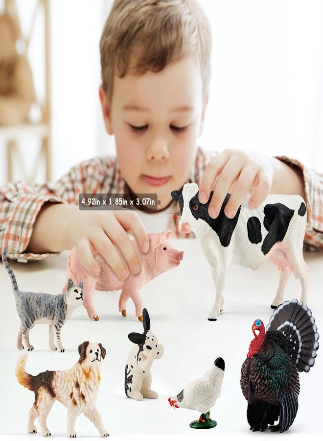 Divwa Farm Animal Toy Figure Set, 15Pcs Plastic Kid Farm Animal Toy Playset Cow Horse Goat Sheep Pig Donkey Goose Duck Turkey Chicken Dog Cat Rabbit for Toddler 3-5 5-7 - Image 5